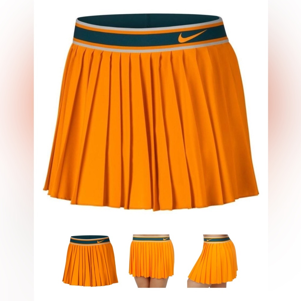 Rare Nike Victory Tennis Skirt small orange green medium tall MT